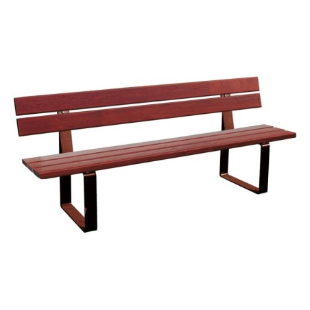 Banc bois et acier Riga Bois lasuré acajou